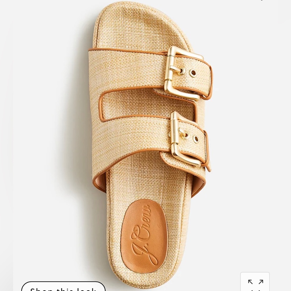 JCrew two strap woven buckle sandal, size 7. Worn once